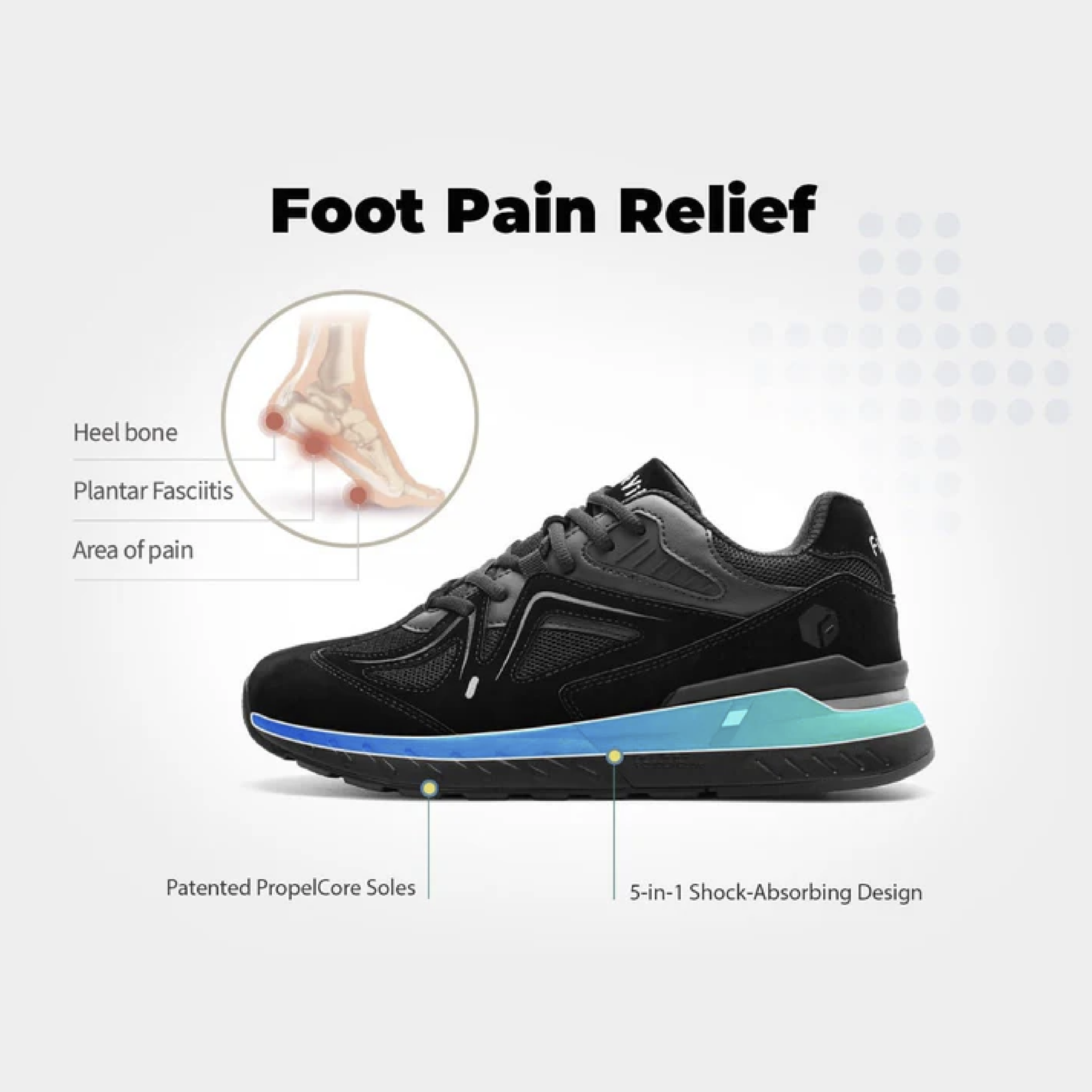 FitVille Men's Rebound Core Walking Shoes - Image 8